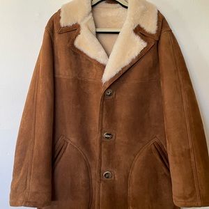 Mens 100 Suede fur lined coat by Sawyer of Napa.